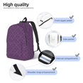 thumbnail image 3 of Disketp Retro Florals Purple print Canvas Backpack Lightweight Travel Daypack Student Rucksack Laptop Backpack-, 3 of 5