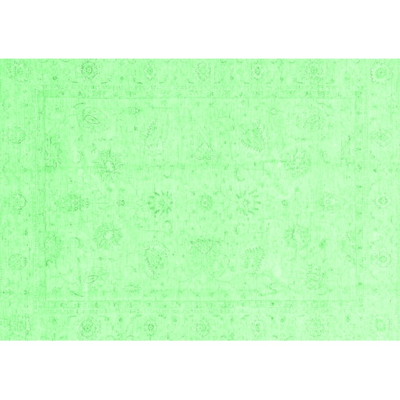 Ahgly Company Indoor Rectangle Oriental Emerald Green Traditional Area Rugs, 2' x 4'