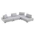 thumbnail image 2 of Modway Saunter Tufted Fabric Fabric 4-Piece Sectional Sofa in Light Gray, 2 of 10