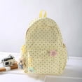 thumbnail image 3 of HUISZJ Polka Dot Backpack, Nylon Shoulder Bag with Pendant, Large Capacity Travel Daypack for Work Travel Outdoor (Yellow), 3 of 6