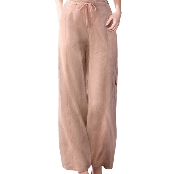 Gibobby Pantalones de trabajo para hombre Pantalones informales ajustables elásticos ajustados para primavera y verano para mujer, pantalones de pierna ancha(Rosa,G)