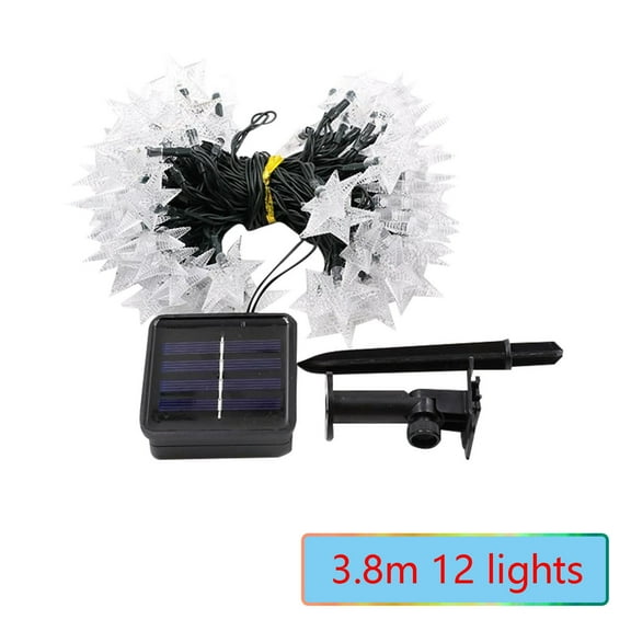 Staron Solar Powered Star String Lights, Five Pointed Star Courtyard Outdoor Decorative Lights, Warm White LED Festival Garden Lights