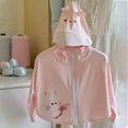 thumbnail image 2 of Xfvqtps Child Light Jacket Ice Silk Cooling Sun Protection Hoodie Wide Brim Zipper Cute Animals Print Breathable Sunscreen Clothing for Outdoor Beach Multicolor-01, 2 of 3