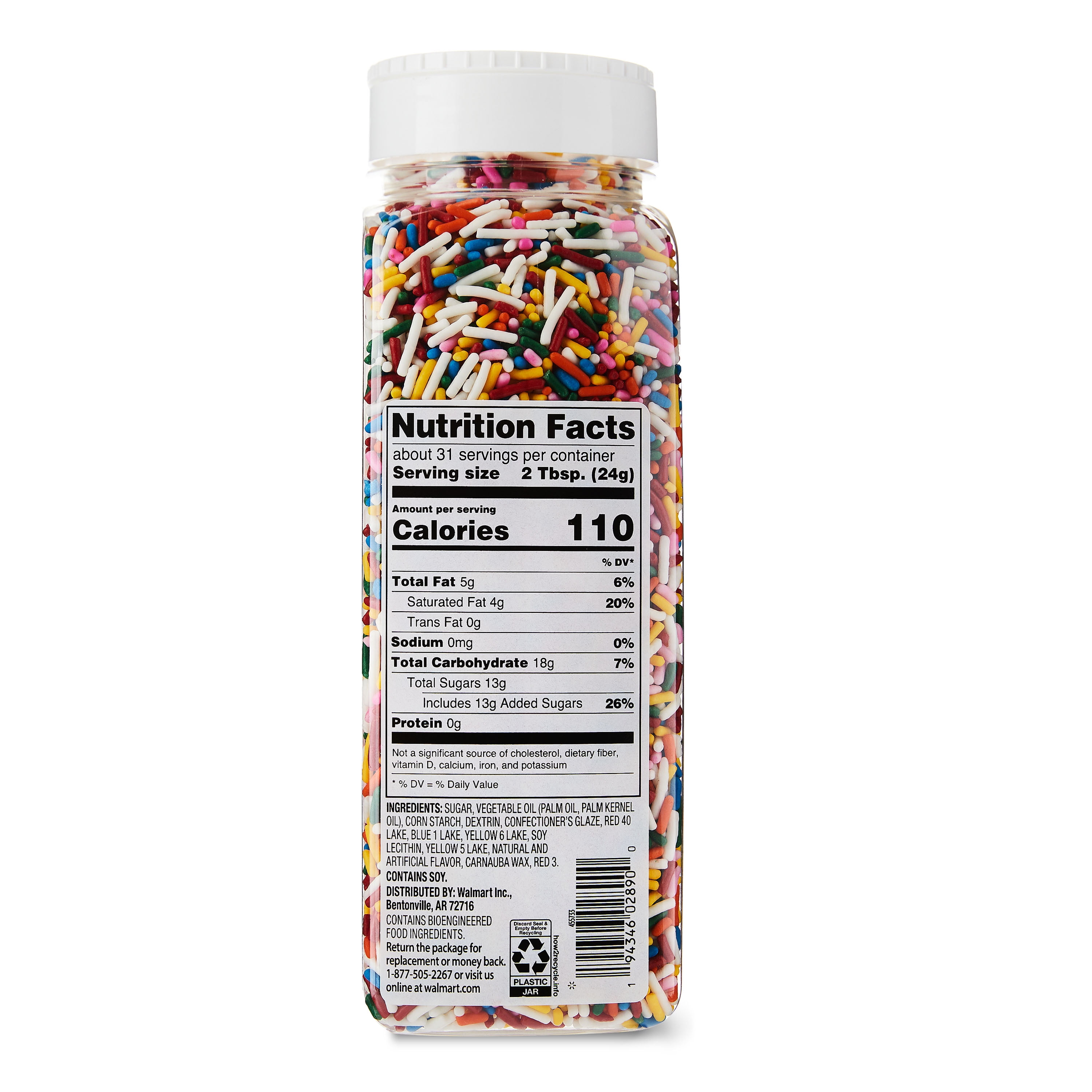 Great Value Rainbow Sprinkles, 26 oz