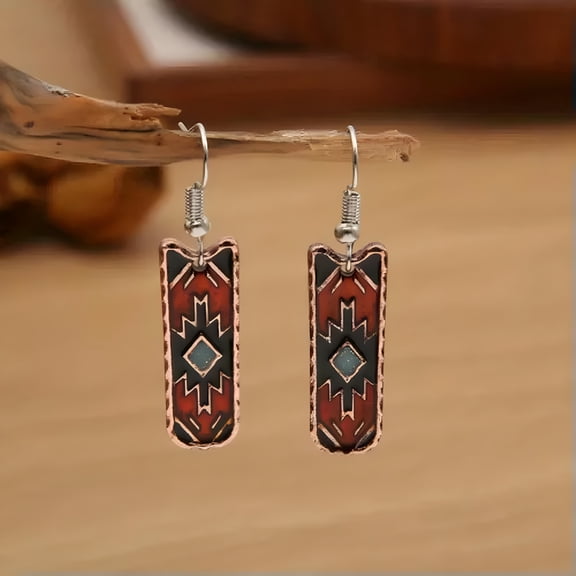 DESIGNICE Vintage Bohemian Western Style Pattern Drop Dangle Earrings Women Jewelry Gifts