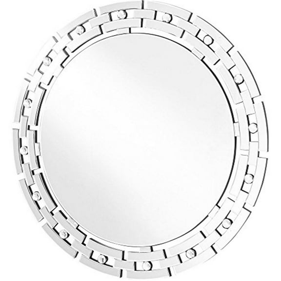 Sparkle 36 in. Contemporary Round Mirror in Clear