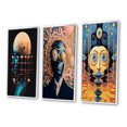 thumbnail image 3 of Designart "Sci-Fi Portrait Blue Future Man" Man Framed Wall Art Set Of 3 - Blue Glam Frame Gallery Wall Set For Home Decor, 3 of 6
