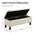thumbnail image 4 of Storage Ottoman Bench with Wood Legs, Upholstered Bedroom Bench with Button-Tufted, Storage Bench with High-density Resilient Sponge Rivet Design for Bedroom, Linen, Darkgrey, 4 of 10