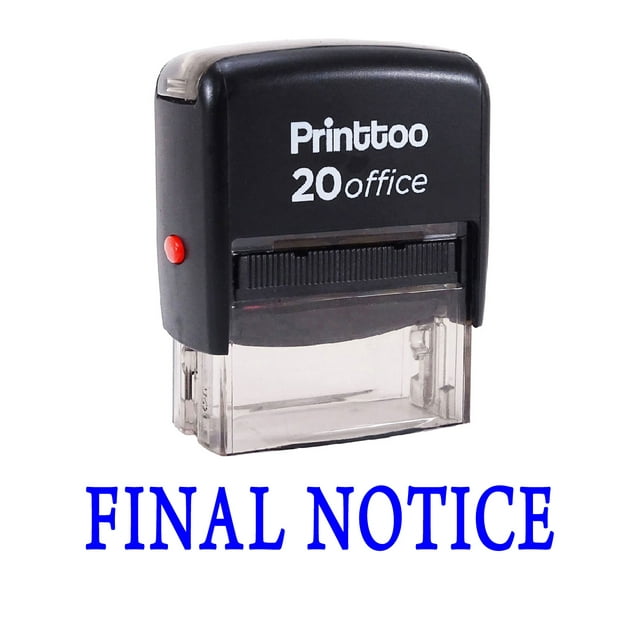 Printtoo Stamp FINAL NOTICE Self Inking Rubber Stamp Office Stationary-Blue