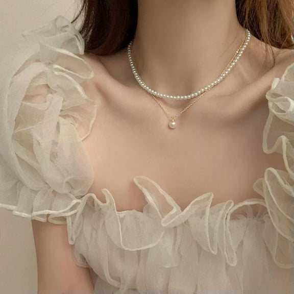 QQTDFG Aesthetic Pearl Choker Necklace Jewelry Baroque Pearl Necklace Women-default