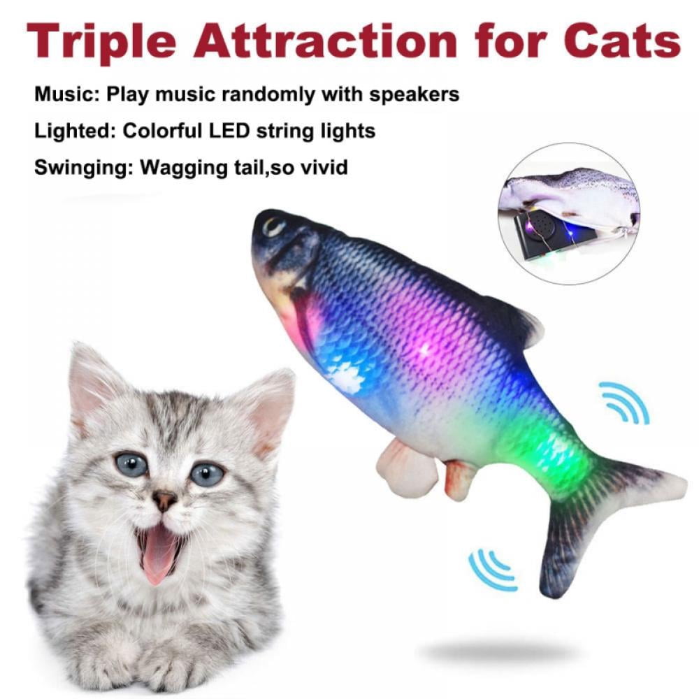Lorddream Electric Simulation Fish, Funny Cat Toy, Colorful Light + Music + Swing Electric Tail, Light Crucian Carp