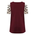 thumbnail image 4 of WISEFIN Womens Casual Leopard Print Short Sleeve Cold Shoulder T-Shirt Tops Size M-3XL, 4 of 5