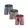 thumbnail image 1 of Niuer Mens 3-pack Striped Cotton Underwear with Open Fly Comfort Boxer Briefs, 1 of 5