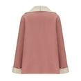 thumbnail image 4 of Hueook Suede Jacket Women Teddy Jacket Women Women's Loose Solid Color Lapel Double-sided Plush Thick Cardigan Jacket Pink M, 4 of 6