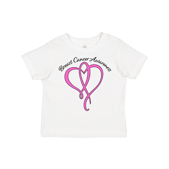 Inktastic Breast Cancer Awareness with Pink Ribbon Heart Boys or Girls Toddler T-Shirt