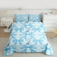thumbnail image 2 of Homewish Cute Ribbon Bowknot Full Size Comforter Sets 3-Piece for Teens Adults Female,Blue Bowtie Bedding Comforter Set,Dreamy Princess Lightweight Bedding Sets,Super Cozy Room Decor,Reversible, 2 of 8