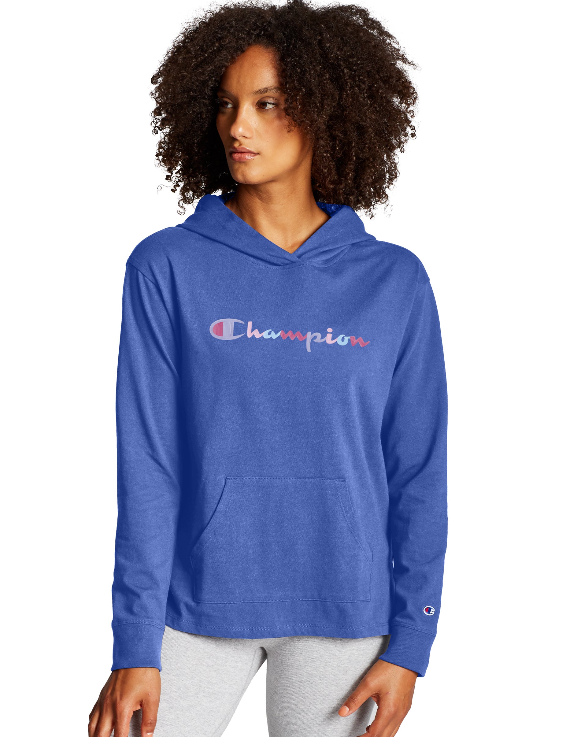 Champion Womens Middleweight Jersey Hoodie, XS, Deep Forte Blue ...