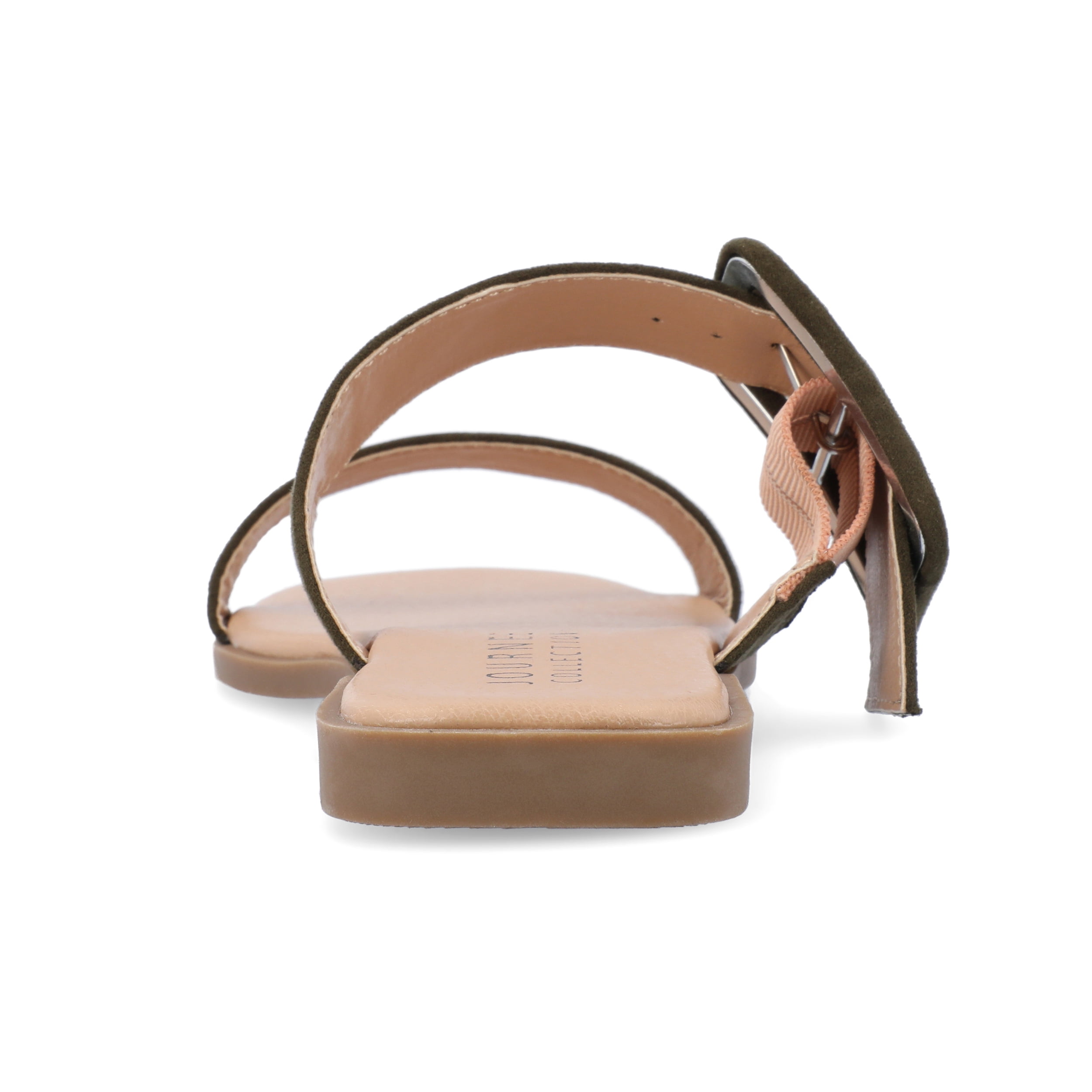 Journee Womens Kerris Multi Strap Slip On Sandals
