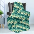 thumbnail image 4 of Indie Soft Flannel Fleece Throw Blanket, Pattern with Eyeglasses in Vintage Style Hipster Cool Design Modern, Cozy Plush for Indoor and Outdoor Use, 50" x 60", Petrol Blue Turquoise, by Ambesonne, 4 of 5