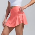 thumbnail image 2 of Ahdbta Tennis Skirt for Women with Pockets Shorts Crossover High Waisted Athletic Golf Skorts Running Workout Skirts 2 in 1, 2 of 7