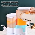 thumbnail image 5 of Xecvkr Rotating Cold Water Kettle 3 Compartments Beverage Dispenser Refrigerator Party Drink Bucket Fruit Tea Pot Faucet Ice Water Jug Space Saving Household 1 Set White, 5 of 7