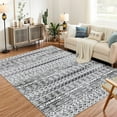thumbnail image 5 of Lumiparty Moroccan Geometric Area Rug 4x6 - Machine Washable, Easy-Cleaning, Non-Shedding, Stain Resistant, Non-Slip, Foldable Indoor Mat for Living Room, Bedroom, Kitchen, Entryway, Bathroom, Grey, 5 of 7