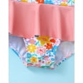 thumbnail image 6 of Kucnuzki Infant Baby Girls Swimsuit 12-18 Months Ruffle One Piece Bathing Suit Floral Sleeveless Summer Swimwear Beach Wear Pink, 6 of 7