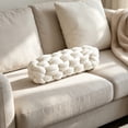 thumbnail image 5 of Chunky Braided Long Throw Pillow,Thick Knotted Tube‑Shaped Cushion,Soft Plush Decorative Bolster Pillow for Sofa Couch Bed Home Interior Layout,19"(White), 5 of 6