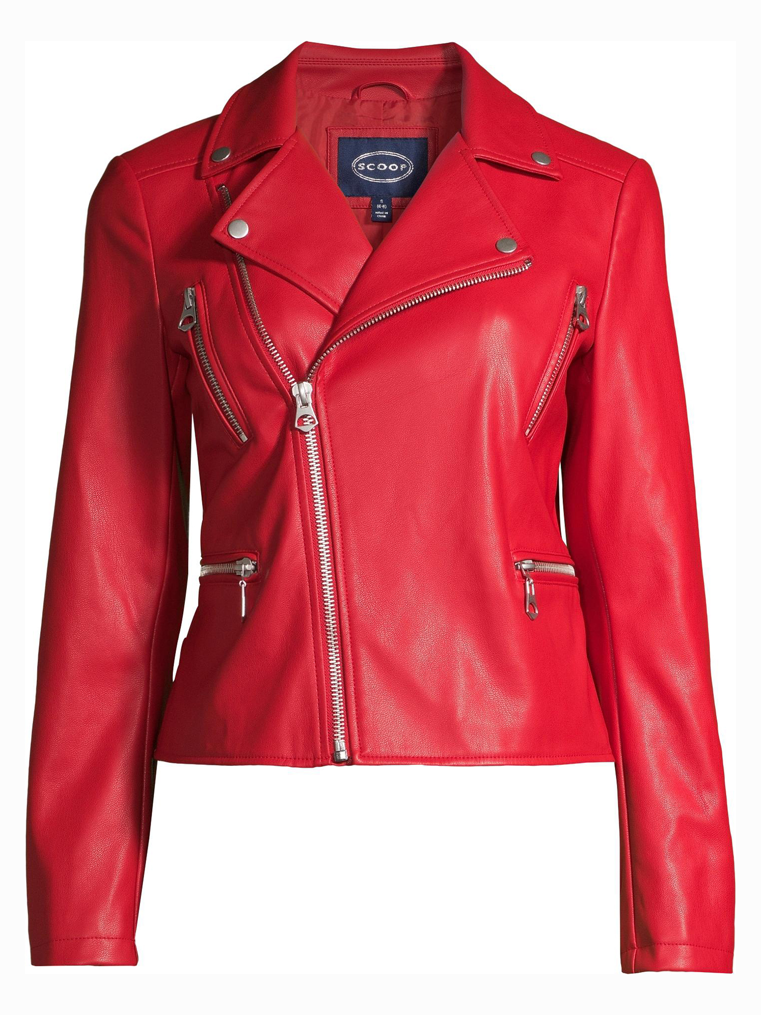Scoop Women's Faux Leather Moto Jacket - image 5 of 6