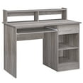 thumbnail image 7 of BELLEZE Small Home Office Computer Desk with Hutch - Wren (Grey Wash), 7 of 7