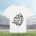 thumbnail image 3 of WEIYLL Girl's T-Shirts Football Fans Sports Lovers Summer Rugby Letter Printing Short Sleeve Clothes for 1-2 Years, 3 of 3
