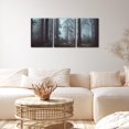 thumbnail image 3 of 3 Pieces Modern Foggy Forest Trees Landscape Artwork Canvas Prints Natural Landscape Pictures Paintings on Canvas Wall Art for Home Decoration Wall Decor Stretch Framed Ready to Hang - 12" x 16" x 3, 3 of 6