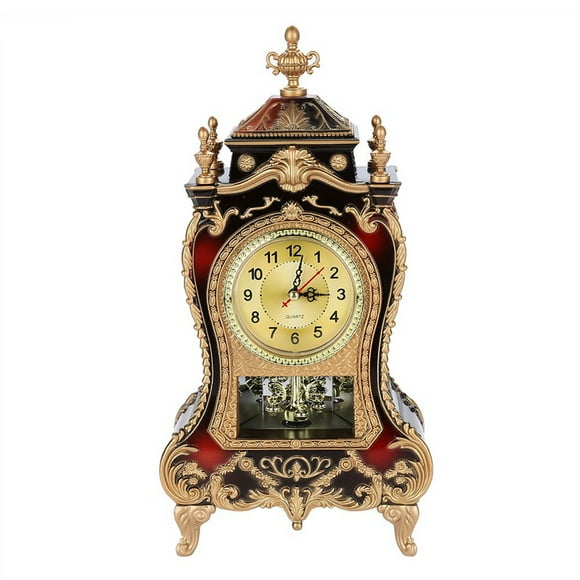 Niady Vintage Style Table en Plastique Horloge Antique Accueil Hôtel décoration Bureau Réveils (brunâtres Rouge)