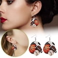 thumbnail image 1 of Product Category Earrings | Flower Football Baseball Basketball Pendant Wooden Double Ear Jewelry Listing, 1 of 6
