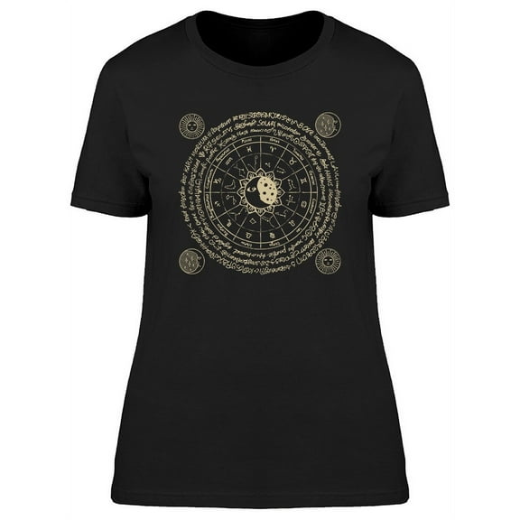 Circle Zodiac Sun Moon Graphic Tee Women's -Image by Shutterstock
