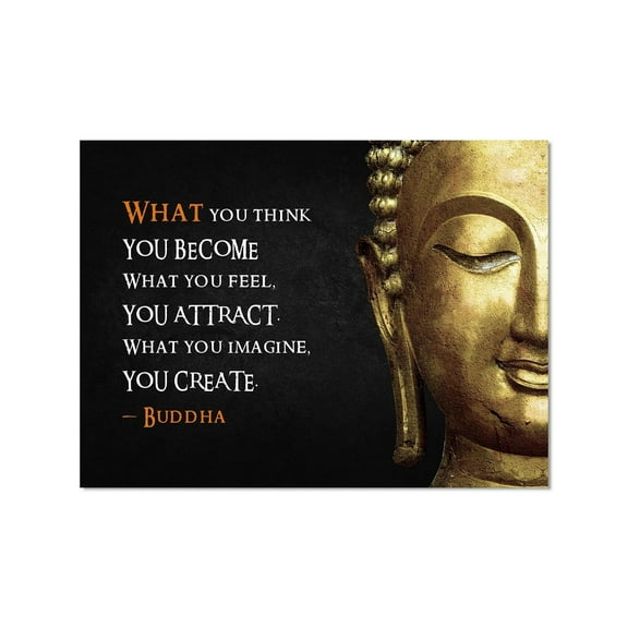 Buddha Zen Wall Art Mindset is Everything, Inspirational Quotes Meditation Decor, Motivational Poster for Home Office Living Room Canvas  poster