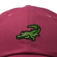 thumbnail image 2 of Dalix Alligator Cap Embroidered Mens Cotton Dad Hat Baseball Hat in Maroon, 2 of 5