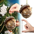 thumbnail image 2 of 5PC Xmas Tree Animal Ornaments – Cozy Christmas Ornaments Acrylic Cute Animal Christmas Trees Hanging Decorations Rustic Nature Themed Home Decor Animal Lovers, 2 of 5