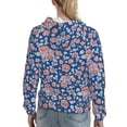 thumbnail image 7 of Sikiie Rose Flowers Women's Casual Hoodies Long Sleeve Lightweight Pullover Tops Loose Sweatshirt-Small, 7 of 7