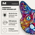thumbnail image 2 of UNIDRAGON Original Wooden Jigsaw Puzzles - Impressive Cat, 200 pcs, Medium 11.4"x11.8", Beautiful Gift Package, Unique Shape Best Gift for Adults and Kids, 2 of 7