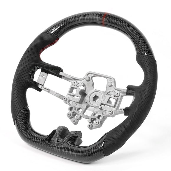 Acouto Automotive Steering Wheels Carbon Fiber Steering Wheel Preforated Leather W/ Stitching Fit For Fo-rd EcoBoost GT Shelby GT350 /GT350R 2018-2020