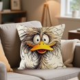 thumbnail image 1 of Funny Bird Pillowcase Linen Print Soft Durable Breathable Machine Washable for Sofa Chair Bedroom Workspace Decorative, 1 of 3