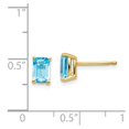 thumbnail image 2 of 14k Yellow Gold 6x4mm Emerald-Cut Blue Topaz Earrings - 1.34 cwt - Measures 7x4mm Wide, 2 of 2