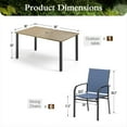 thumbnail image 3 of Sophia & William 7 Piece Patio Dining Set 60" Teak Dining Table and 6 Blue Textilene Chairs, 3 of 12