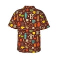 thumbnail image 3 of Daiia Retro Coffee Hawaiian Shirt for Men Gentle Cotton Regular Short Sleeve Casual-Large, 3 of 9