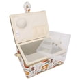thumbnail image 4 of Sewing Basket, 9.8 X 7.1 X 4.9 In Household Double-Layer Craft Basket Sewing Tool Needle Thread Basket Fabric Torage Box For Handwork, Sewing, 4 of 8