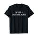 thumbnail image 1 of Camiseta deportiva divertida "Estoy cansado y me duele todo" para hombre y mujer - 100 % algodón, ligeramente elástica, corte regular, informal, lavable a máquina, ideal para entrenar | Camiseta unise, 1 of 6