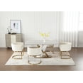 thumbnail image 4 of Dayalane Modern Barrel Dining Chairs Set of 2, Velvet Upholstered Kitchen and Dining Room Side Chairs, Comfy Armchair with Metal Frame for Living Room Bedroom Cafe, White, 4 of 9