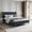 Dark Grey, variant on AUFANK Twin Bed Frame Upholstered Platform with Wooden Slats, Noise-Free, Beige
