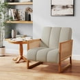 thumbnail image 2 of Andeworld Mid-century Living Room chairs with Rattan Armrests for bedroom（Grey）, 2 of 5